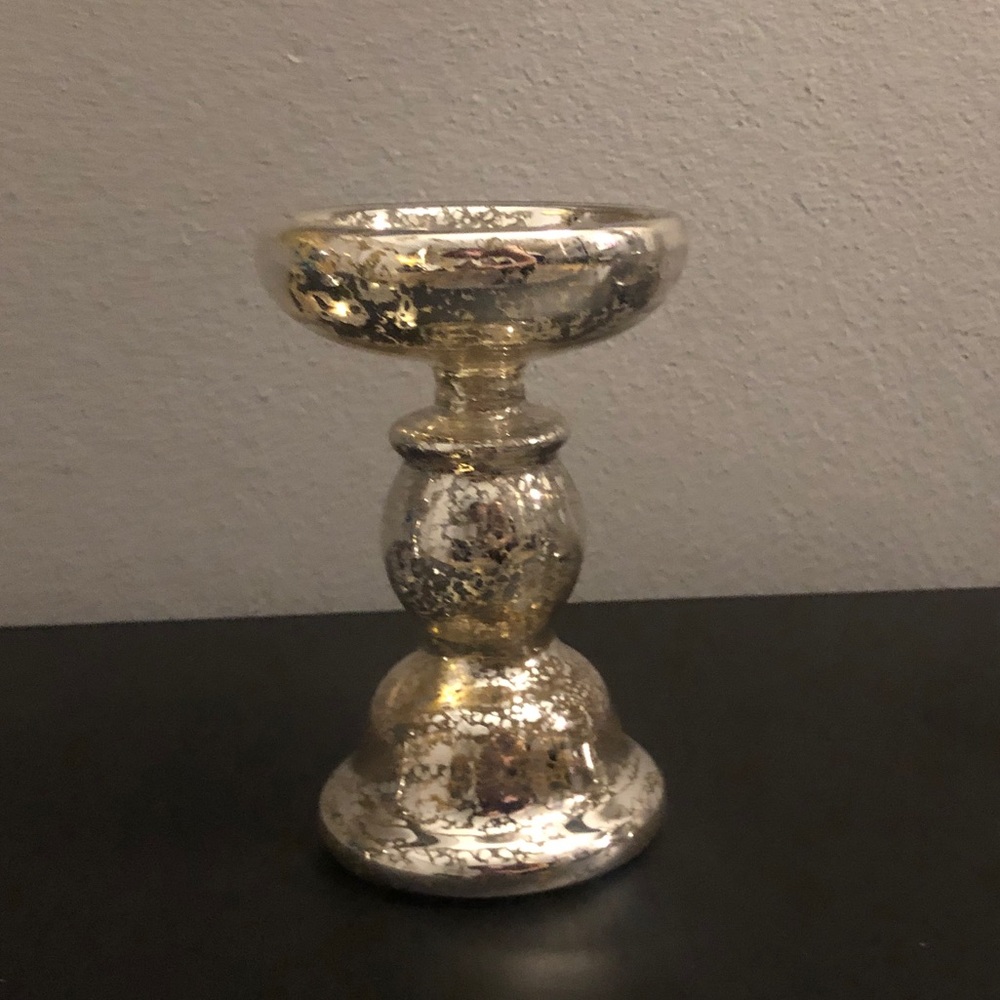 Eastland 6.5" Mercury Glass Pillar Candle Holder